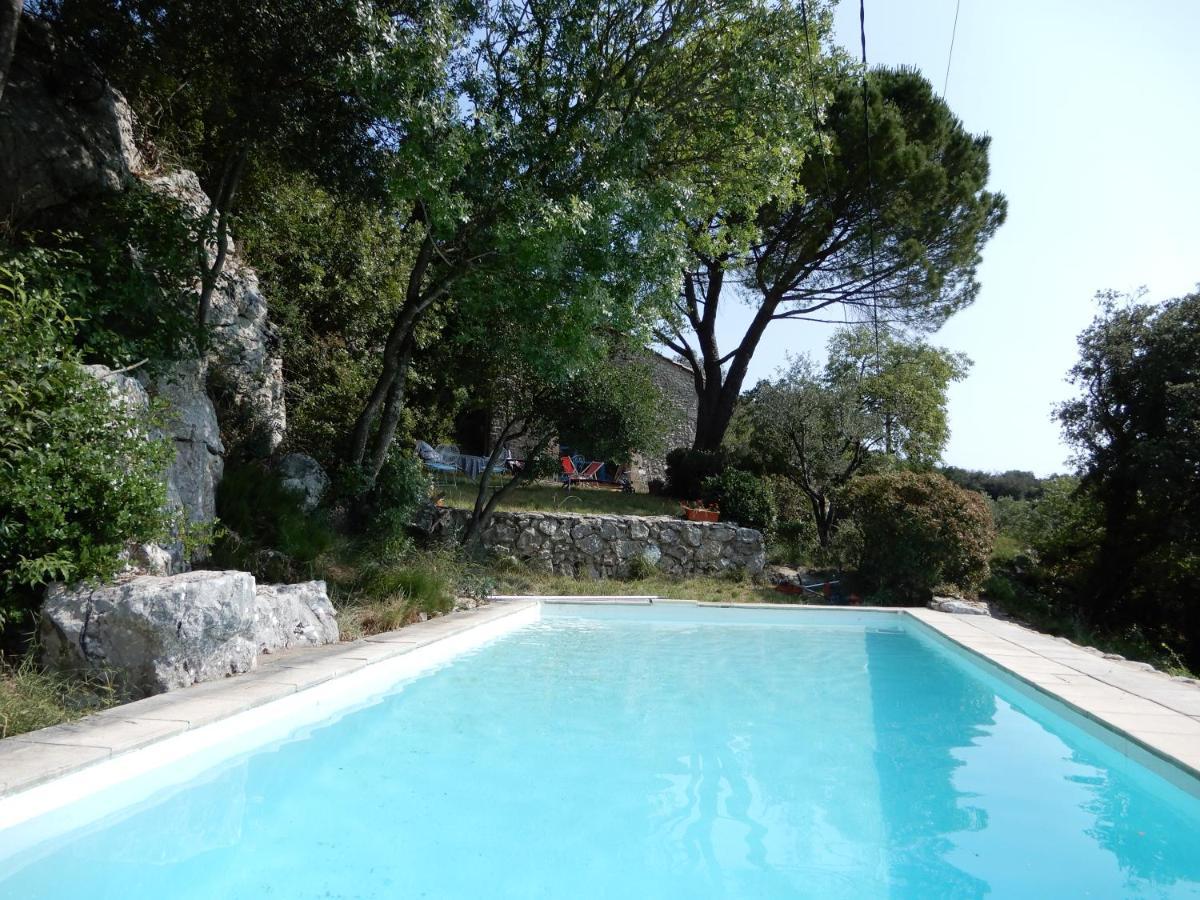 Mas En Pierres Seches Avec Piscine Villa Lussan  Exterior photo